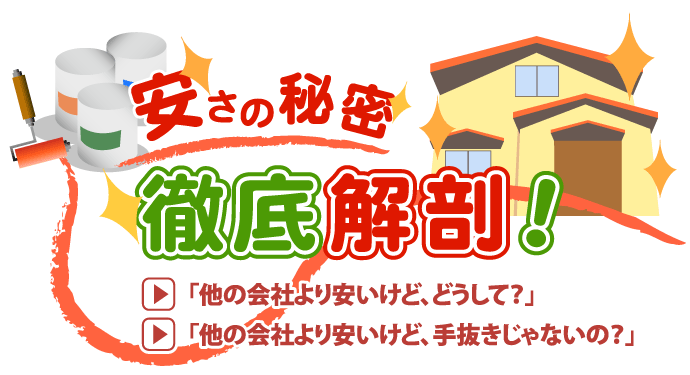 外壁・屋根塗替えねっと 5つの安さの秘密!